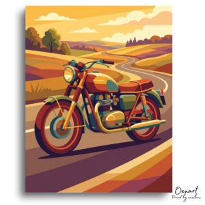 Classic Bike Open Road - Paint by Numbers Kit