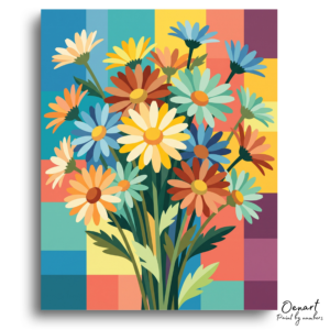 Colorful Floral Daisy Bouquet - Paint by Numbers Kit