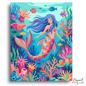 Colorful Mermaid's Underwater World - Paint by Numbers Kit