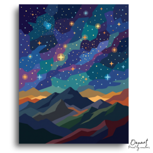 Cosmic Mountain Glow - Paint by Numbers Kit