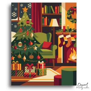 Cozy Christmas Eve Home - Paint by Numbers Kit