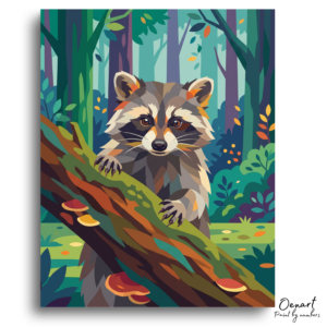 Curious Forest Raccoon - Paint by Numbers Kit