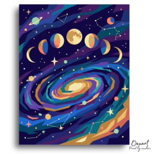 Galactic Wonders Moon Phases - Paint by Numbers Kit