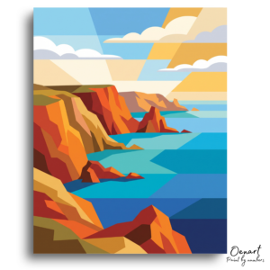 Geometric Coastal Cliffs - Paint by Numbers Kit