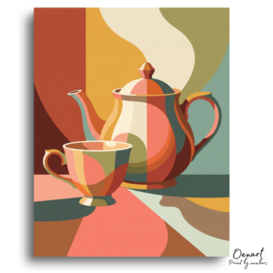 Geometric Tea Time Bliss - Paint by Numbers Kit