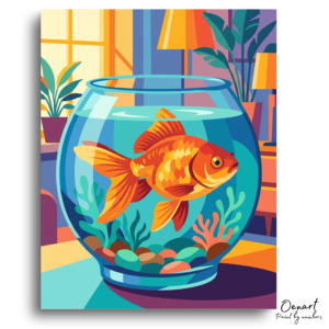 Golden Glow Goldfish Bowl - Paint by Numbers Kit