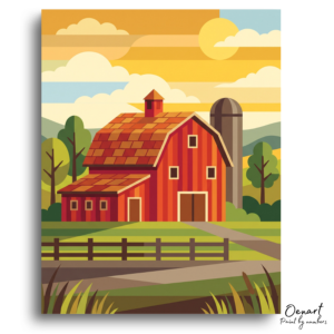 Golden Hour Farm Barn - Paint by Numbers Kit