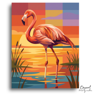 Golden Hour Flamingo Majesty - Paint by Numbers Kit