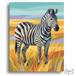 Graceful Zebra in Savanna - Paint by Numbers Kit