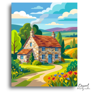 Idyllic Country Home Landscape - Paint by Numbers Kit