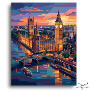 London's Iconic Sunset View - Paint by Numbers Kit