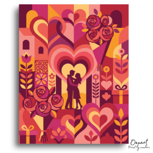 Love's Embrace Geometric Art - Paint by Numbers Kit