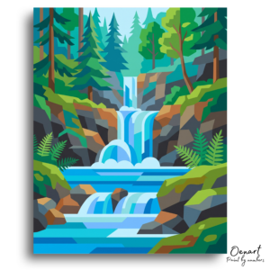 Lush Forest Waterfall Oasis - Paint by Numbers Kit