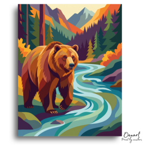 Majestic Bear by the River - Paint by Numbers Kit