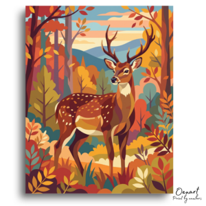 Majestic Deer in Autumn Woods - Paint by Numbers Kit