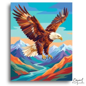 Majestic Eagle Mountain Flight - Paint by Numbers Kit
