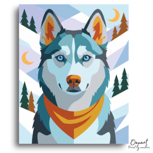 Majestic Husky Winter Companion - Paint by Numbers Kit