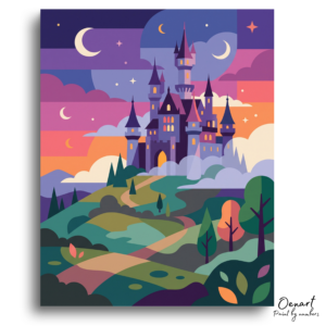 Mystical Castle Sunset Wonderland - Paint by Numbers Kit