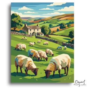 Pastoral Sheep Farm - Paint by Numbers Kit