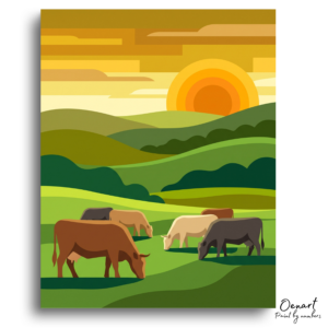 Peaceful Grazing at Sunset - Paint by Numbers Kit