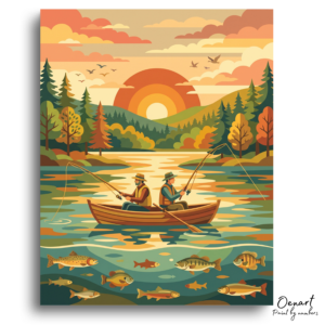 Peaceful Lakeside Fishing - Paint by Numbers Kit