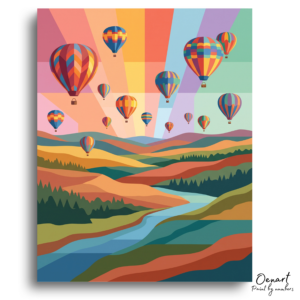 Scenic Balloon Festival Dawn - Paint by Numbers Kit
