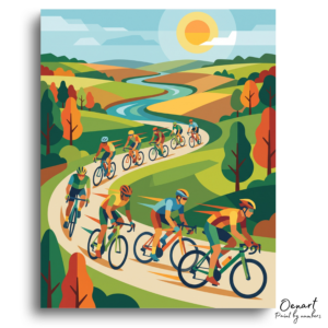 Scenic Cycling Race - Paint by Numbers Kit