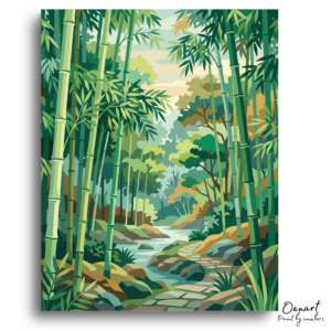 Serene Bamboo Forest Path - Paint by Numbers Kit