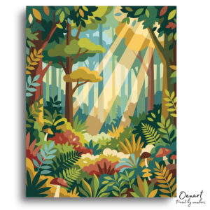 Sunlit Forest Path - Paint by Numbers Kit