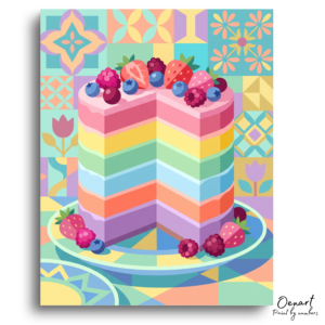 Sweet Rainbow Cake - Paint by Numbers Kit