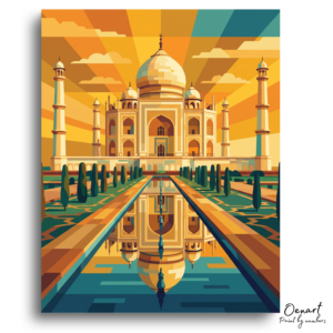 Taj Mahal Sunset Reflection - Paint by Numbers Kit