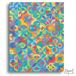 Vibrant Abstract Mosaic Patterns - Paint by Numbers Kit