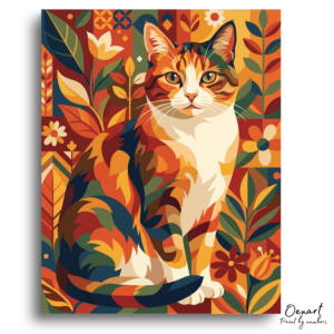 Vibrant Calico Cat Garden - Paint by Numbers Kit