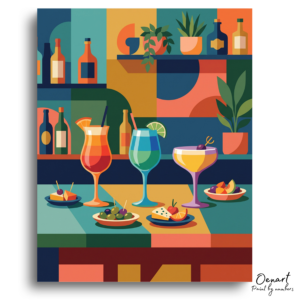 Vibrant Cocktail Bar Art - Paint by Numbers Kit