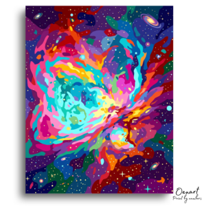 Vibrant Cosmic Burst Nebula - Paint by Numbers Kit