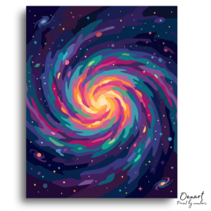 Vibrant Cosmic Spiral - Paint by Numbers Kit