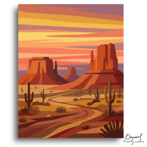 Vibrant Desert Mesa Sunset - Paint by Numbers Kit