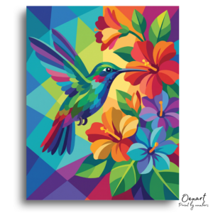 Vibrant Hummingbird Floral - Paint by Numbers Kit