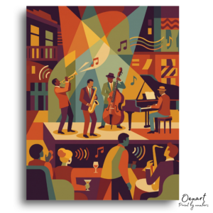 Vibrant Jazz Club Evening - Paint by Numbers Kit