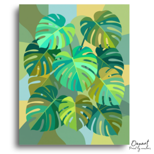 Vibrant Monstera Leaf Jungle - Paint by Numbers Kit