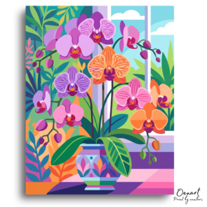 Vibrant Orchid Garden - Paint by Numbers Kit