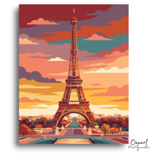 Vibrant Parisian Sunset - Paint by Numbers Kit