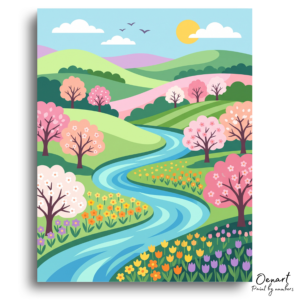 Vibrant Springtime River Bliss - Paint by Numbers Kit