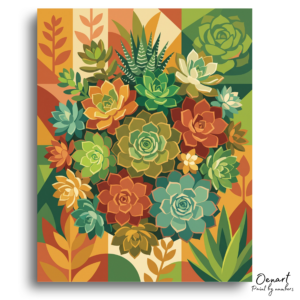 Vibrant Succulent Garden Gathering - Paint by Numbers Kit