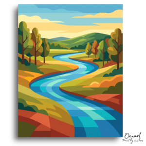 Winding River Valley View - Paint by Numbers Kit