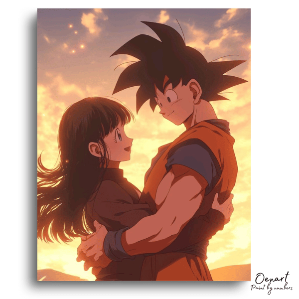 Dragon Ball Z: Goku & Chi-Chi Loving Gaze – Anime Paint By Numbers Kit