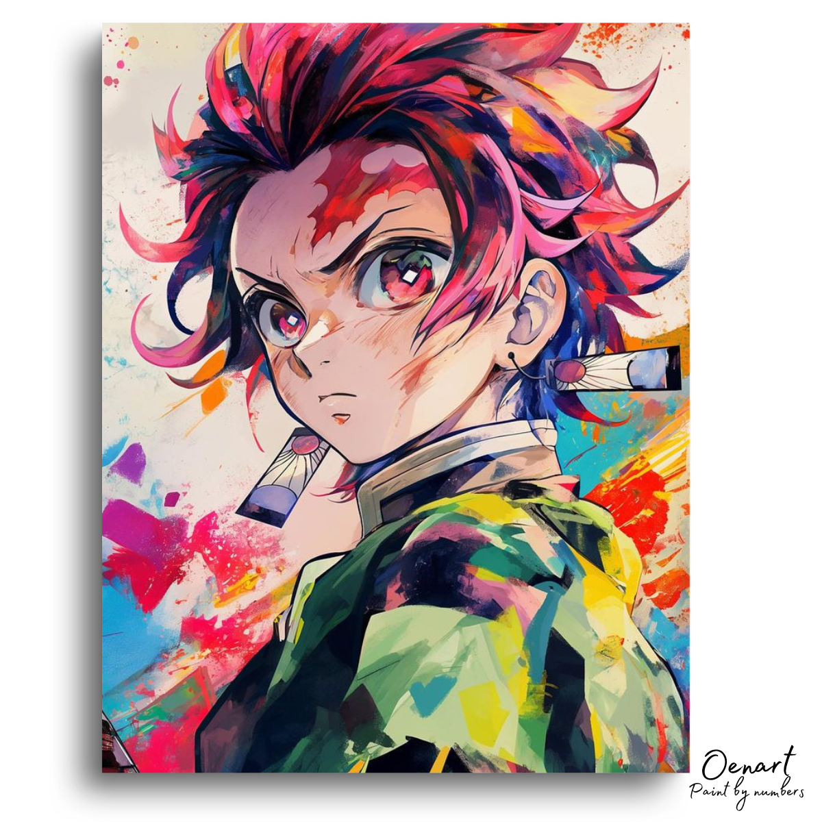 Demon Slayer: Tanjiro Portrait - Anime Paint By Numbers Kit-Oenart™