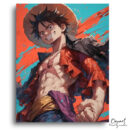 One Piece: Luffy In Action - Anime Paint By Numbers Kit-Oenart™