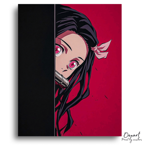 Demon Slayer: Peeking Nezuko Kamado - Anime Paint By Numbers Kit