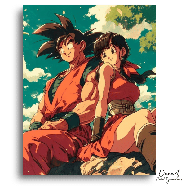 Dragon Ball Z: Goku & Chi-Chi Under the Sunset – Anime Paint By Numbers Kit
